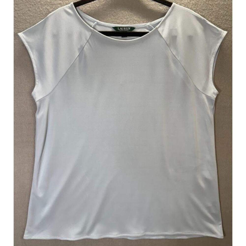 Lauren Ralph Lauren Women Shirt Size XL Blue‎ Sleeveless Crew Neck Lightweight